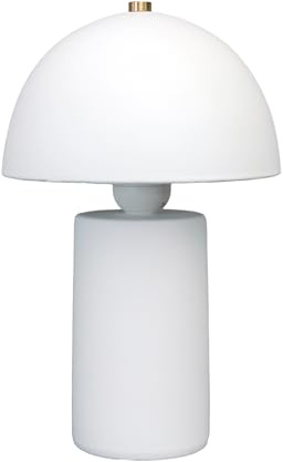 Arnusa Tischlampe Pilz Keramik Weiß 17x28 cm Nachttischlampe moderne Tischleuche E27