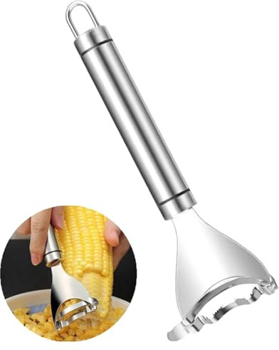 ieron Affettatrice per mais, in acciaio inox per uso alimentare, strumento per rimuovere pannocchie di mais, con manico ergonomico