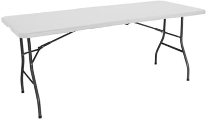 Nyana Home - Mesa Plegable Resina Reforzada Portátil y Segura | Ideal para Camping, Jardín y Eventos | Estructura de Acero y Pies Antideslizantes | Carga hasta 150kg (150x70x74 cm)