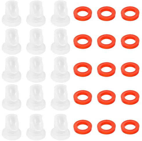 MRbrew 15PCS Gas Check Valve & 15PCS Beer Washer Gaskets Kit - Check Valve for Sankey D Type Coupler Kegerator Replacement Parts Beer Keg Coupler Accessories Set