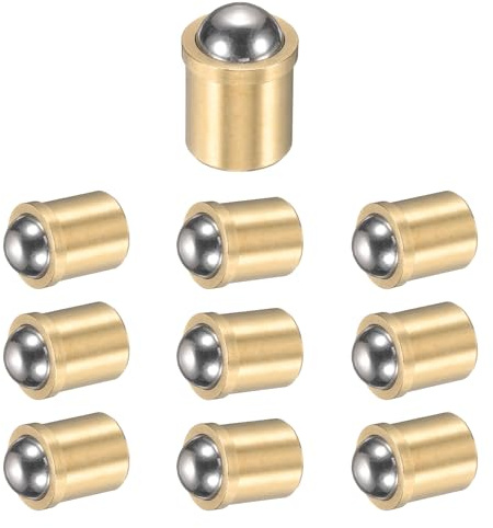 sourcing map 10 stantuffi a sfera in acciaio inossidabile 304, diametro 5 mm. Chiusura a sfera liscia a spinta a molla, pistone di posizionamento di precisione 30 N, per dispositivi meccanici, mobili
