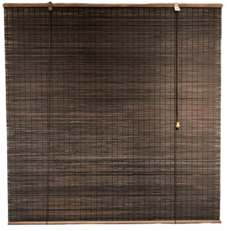 FENGSHOUU Bambusrollo Bambus Rollo Jalousie,Retro Raffrollo,Verdunkelungsrollo,Sichtschutz Sonnenschutz Lichtfilter-Rollo Seitenzugrollo,für Fenster und Türen,Breite x Höhe (70cm x 80cm)