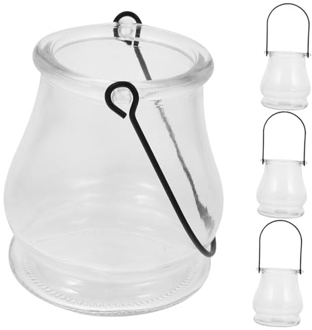 Ciieeo 4pcs Glass Flowerpot Candle Holder Home Decor Decorative Hydroponic Vase Romantic Modern for Banquet Party