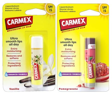 Carmex Lippenbalsam SPF 15 Combo Vanille und Granatapfel