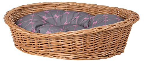 Hundekorb aus Weide in Naturfarbe, Tierkorb, Katzenkorb (Grau, 90x70 H27)