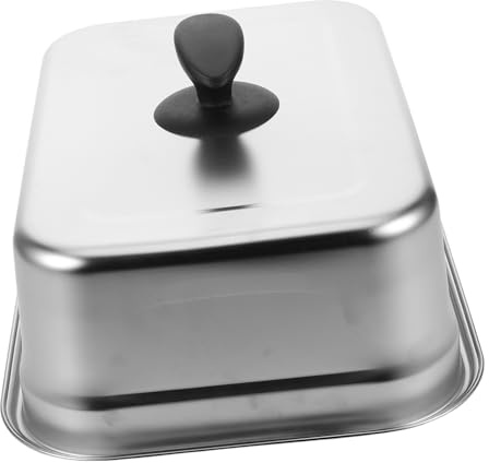 POPETPOP Couvercle Rectangulaire Acier Inoxydable Basting pour Cuisson Barbecue et Teppanyaki Facile à Nettoyer Projections Compatible Poêles et Grills