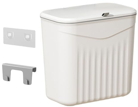 SVCEQZE Cubo De Basura Con Tapa Para Puerta O Pared, 9L, Diseño Compacto, 26x23.5x16cm Ideal Para Espacios Pequeños En Baño, Cocina O Dormitorio - Evita Olores Y Mantén La Higiene