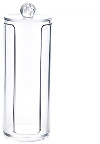 Faroby Contenitore Dispenser Porta dischetti di Cotone Rotondo, Contenitore per Cosmetici in plastica e Organizer per Trucchi per Donne, Organizer da appoggio per Il Bagno
