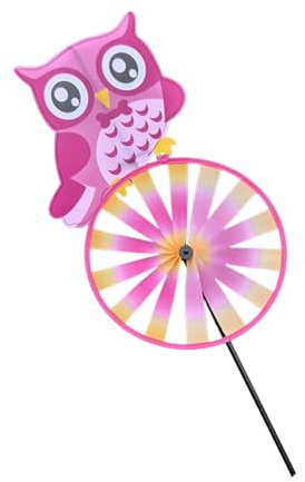 HUANGING Girandola rotante a forma di gufo, ornamento da giardino, senza attrezzi, per cortile, patio, balcone, sala giochi