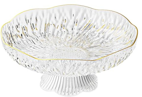 rockible Vassoio Portafrutta con Piedistallo, Cestino Portafrutta Decorativo da Tavolo, in Plastica Pet, Portaverdure Portatile, Centrotavola Moderno Design, Cestino per Frutta per Bancone, Bianco