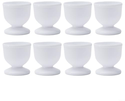 HpLive Lot de 4/8 coquetiers en plastique, élégants porte-œufs pour œufs durs ou mous, gobelets de service robustes (8 pièces)
