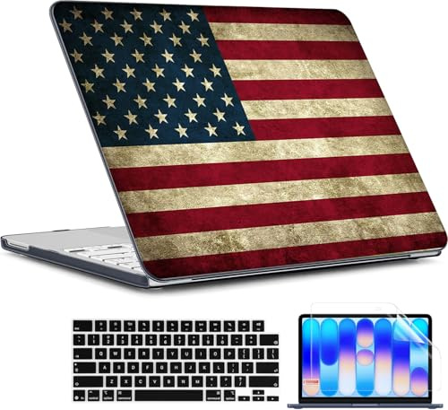 QCzyc Compatible with MacBook Neo Case 13 inch A3404 (A18 Pro Chip) 2026 Release Plastic Laptop Hard Shell w/Mac OS Keyboard Sticker, Screen Protector & Keyboard Cover (USA Flag)