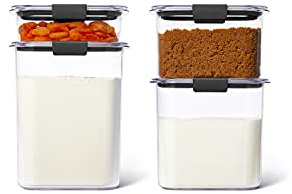 Rubbermaid Brilliance Pantry Airtight Food Storage, Set of 4 (16, 12, 7.8 & 3.2 Cup Containers)