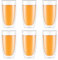 Bodum PAVINA Juego de 6 Vasos, Doble Pared, Vidrio de borosilicato, Crema, 6 Unidad (Paquete de 1)