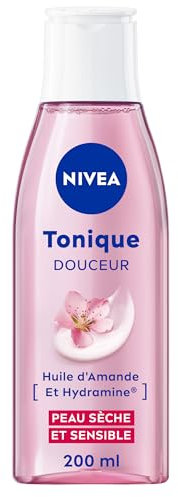 NIVEA - Tonique Douceur - Nettoyant Visage - Elimine Les Impuretés & Tonifie La Peau - Hydrate & Apaise - Huile D'Amande Douce & Hydramine - Vegan - Peaux Sèches & Sensibles - 200 ml