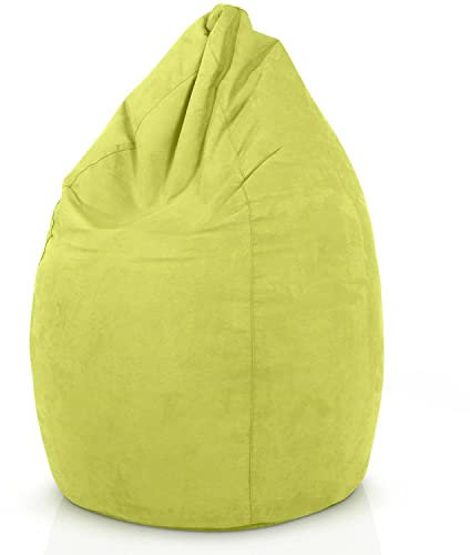 Green Bean© Poltrona a sacco con schienale 60x60x90cm - Cuscino per interni 220Lt riempimento accogliente e lavabile - Cuscino da pavimento pouf sedia sgabello