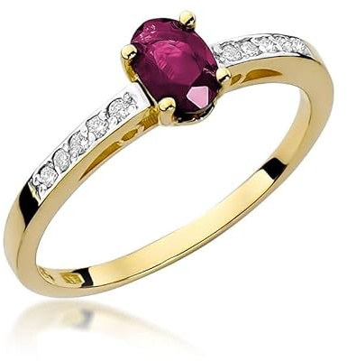 Damen Ring 585 14k Gold echt Edelstein Diamanten Brillanten
