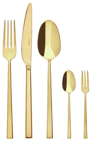 Sambonet Besteck 60tlg.Vh. Rock Edelstahl/PVD Gold