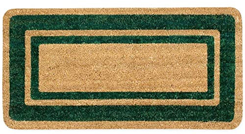 SaRani Zerbino Cocco Tappeto da Ingresso in Fibra Naturale Fondo Antiscivolo di Gomma Naturale, per uso Interno ed Esterno (Verde, 40x80 cm)