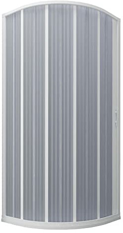 Decorspace - Mampara de ducha circular Flex con banda ancha apertura lateral de fuelle reducible Made in Italy garantizado 10 años (90 x 90 cm)