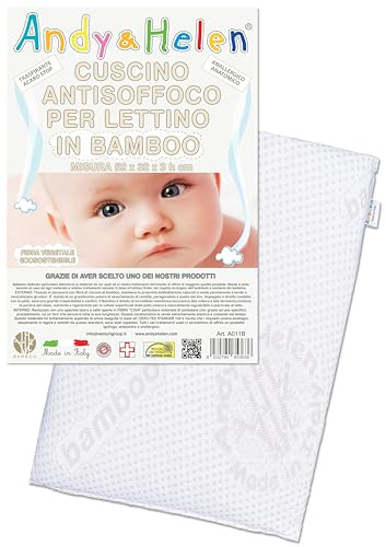 Andy & Helen Cojín antiasfixia para Cuna con Barras con Funda de bambú