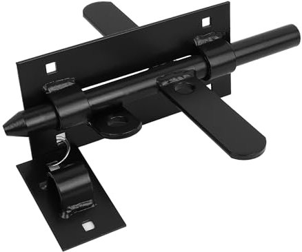 BAUSTER® Doppelseitiger Türriegel 150 mm – Schwerer Stahlriegel schwarz – Torverriegelung für Gartenzaun, Tür, Stall, Lager – witterungsbeständig & robust