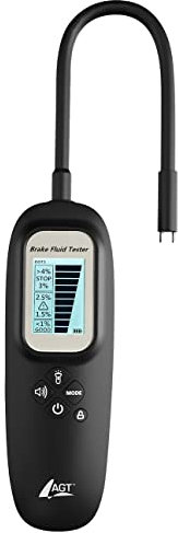AGT Professional Bremsflüssigkeitstester: Bremsflüssigkeits-Tester mit Display, LED, Wassererkennung, DOT3/4/5.1 (Bremsflüssigkeitstester Test, Bremsflüssigkeit Messgerät, Motorrad)