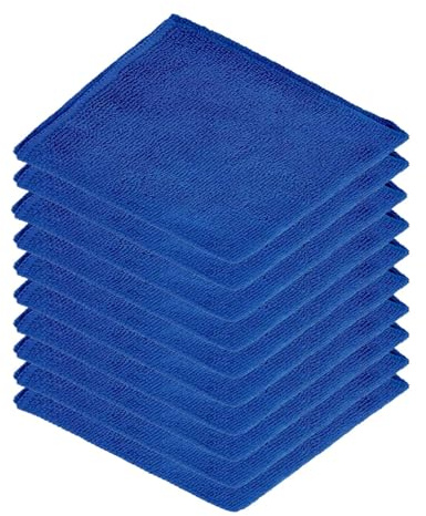 Microfibre Cleaning Cloths, Pack of 10, Large, Dark Blue Super soft 40 x 40 cm