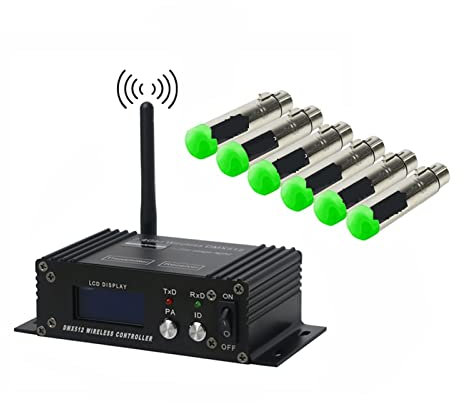 Wireless DMX512 DJ Controller mit LCD Display - XLR Empfänger Sender für Bühnenlichtsteuerung, perfekt für Disco, DJ Party
