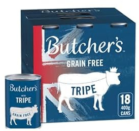 Butcher's Complete Wet Can Adult Dog Food Tripe Pack 18x400g | Complete & Balanced - British & Irish Farmed - High Quality Protein - Supports Immune Systems - Contains Tripe Recipes