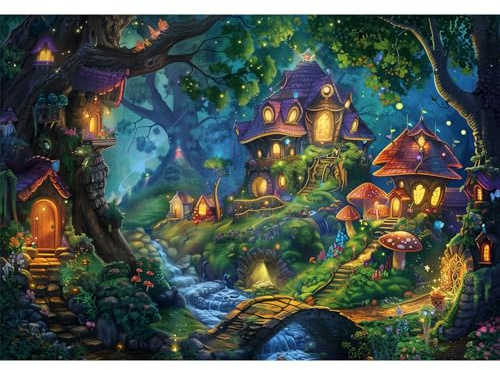 MISITU Puzzle 100 Teile für Erwachsene, Alice Fantasiewald 100 Teile Kinderpuzzle