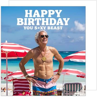 Edition Seidel Premium quadratische Geburtstagskarte mit Umschlag. Glückwunschkarte Happy Birthday Billet Karte mit Spruch für Mann Freund Beast lustig Humor (GQ348 SW024)