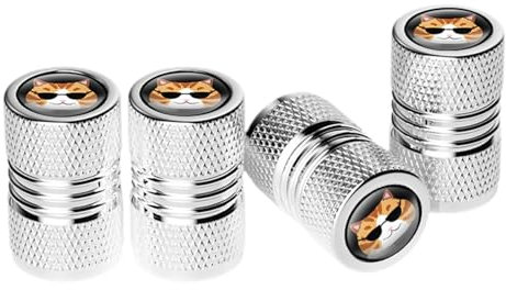 Cat-Reifenkappen – Ventilkappen für Autos, universelle Reifenventilkappen, Ventilkappen aus Aluminium | Ventilkappen aus Metall, Ventilkappen für Reifenluft für Auto, Fahrrad, Motorrad