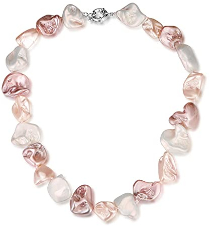 FULU AUTUMN Boho Perlenkette Damen Silber Statement Kette Mehrreihige Modeschmuck Geburtstagsgeschenk für Frauen
