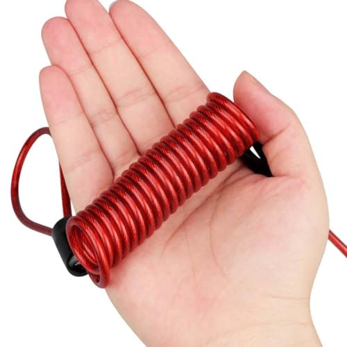 Yaztauho Câble de Verrouillage des Casques | Câble de Verrouillage de Disque pour Protection antivol,Corde de Rappel à Ressort en Fil d'acier de sécurité, pour Scooter, Moto, véhicule, Bagages,