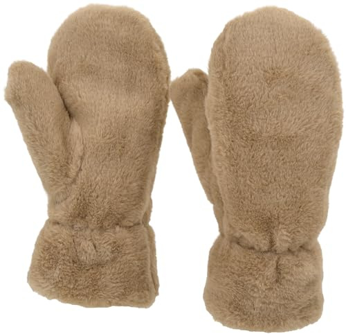 styleBREAKER Damen Fäustlinge aus kuscheligem Fake Fur Material - Weiche und warme Kunstfell Winterhandschuhe 09010050, Farbe:Beige