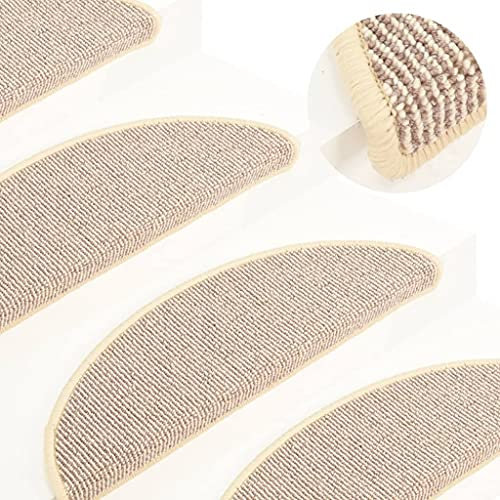 XGWKCNV Furniture Select Teppich-Stufenmatten 15 Stück, weiß und braun, 65 x 21 x 4 cm