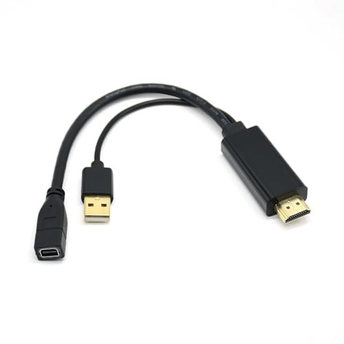 Elecbee Cavo adattatore da HDMI a Mini per DisplayPort con ricarica USB 4K a 60Hz X 2K HDMI maschio per DP femmina Cavo video applicabile solo a Mini per Display Port, funziona