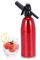 1L Portable Sparkling Water Maker - Aluminum Home Soda Syphon for DIY Carbonated Soda Water, Nostalgic Siphon Bottle Kit for Refreshing Seltzer, Cocktails, Juices and Fizzy Drinks (Red)