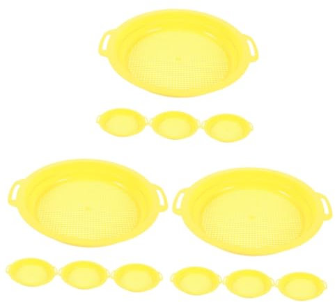 JOINPAYA 3 Series Minero Crisol Ultra Tamices Filtro De Fregadero De Roca Oro Colador De Cocina Neto Bochas Cesta De Vapor Kéfir Colador Colador Yellow El Plastico 4 Piezas X 3