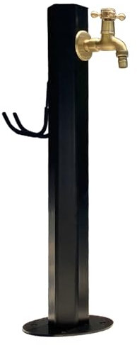 YZWZZXC Fontanella Giardino Esterno, Fontanella a Colonna Moderna, con Porta Tubo e Pistola a Spruzzo, Rubinetto Antico con Volantino, per Irrigazione, Innaffiamento