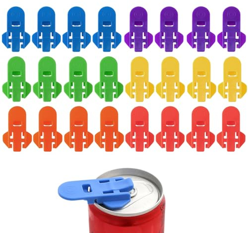24 unidades de tapas de latas de bebidas, abrelatas manual de plástico simple abrelatas para refrescos, cola, cerveza, bebidas, abrelatas de bebidas