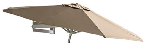 Ombrellone A Muro da Giardino da 220 Cm, Ombrellone A Sbalzo, Parasole da Esterno con 8 Costole Robuste, per Balcone Giardino Cortile(Khaki)
