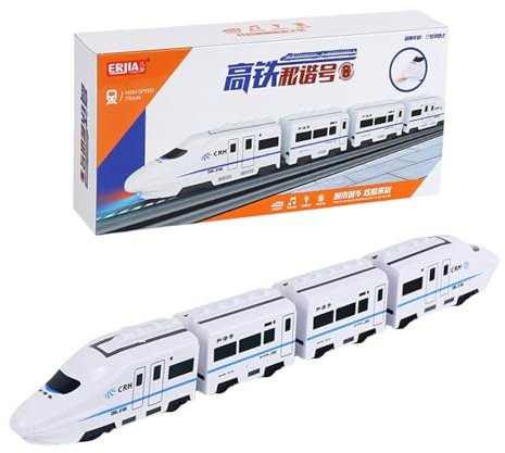 Juguete de Tren de Alta Velocidad Inteligente CRGANGZY, Modelo de Tren de Alta Velocidad Simulado, Trenes en Armonía con Luces Intermitentes para Niños a Partir de 3 Años, Trenes de 4 Secciones