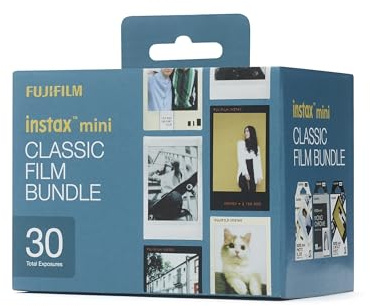 FUJIFILM instax™ mini Classic-Bundle Sofortbildfilm, 3er Pack (Photo Slide, Contact Sheet, Monochrome), 30 Aufnahmen