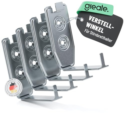 greate 4x Verstellwinkel für Stirnbretthalter für Dachrinne 280 halbrund | Made in Germany Rinnenhaken verzinkt - Dachrinnenhaken - Dachrinnenzubehör