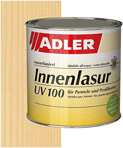 ADLER Innenlasur UV 100-2,5L - Wohngesunde Holzlasur farblos für innen mit speziellem Vergilbungsschutz, atmungsaktive Wohnraumlasur auf Wasserbasis