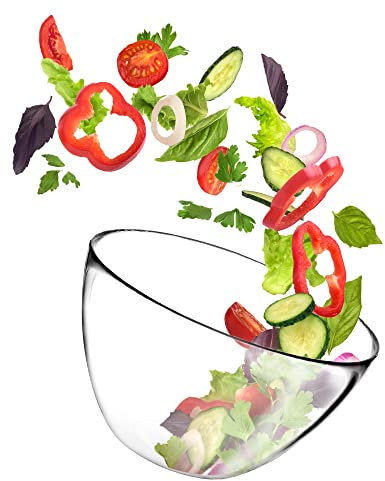KADAX Ensaladera ovalada de Cristal, 17 cm, Cuenco Grande para servir Ensaladas, Postres, Bol de Vidrio, transparente Decoración de Mesa