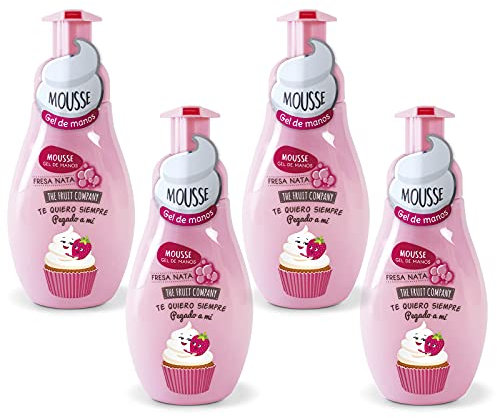 The Fruit Company 26300013 - Jabón de Manos Espuma Mousse, Fresa Nata, 250 ml, 4 ud.