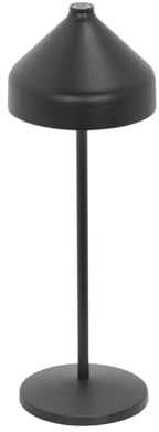 Zafferano, Lampada Amelie, Lampada da Tavolo Ricaricabile e Senza Fili con Controllo Touch, Adatta per Salotto ed Esterni, Dimmer, 2200-3000 K, Altezza 34 cm, Colore Nero